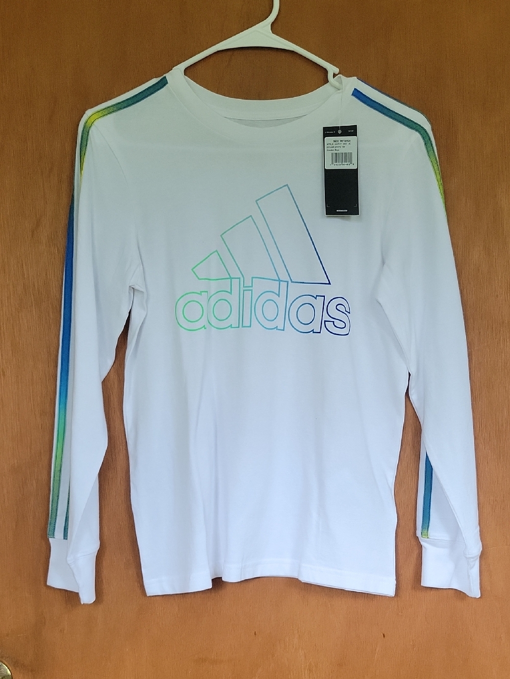 Adidas White Long-Sleeve Logo Tee